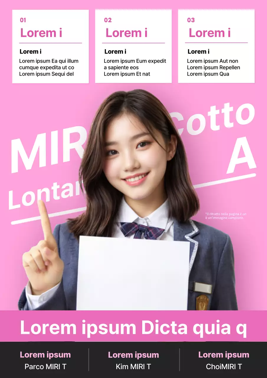 Promuovere il programma scolastico con un'enfasi rosa.