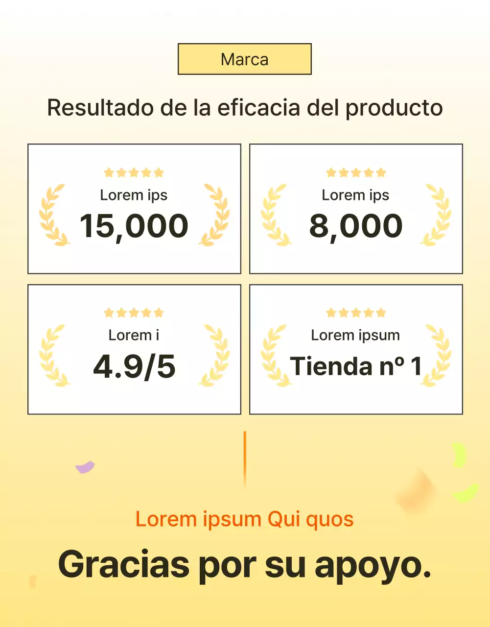 Promover una sencilla página de presentación de cosméticos para el cuidado de la piel en amarillo y naranja