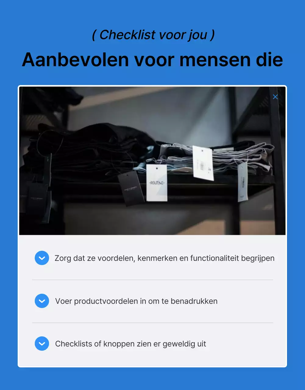 Promoot de blauw-witte trendy mode detailpagina checkpoint