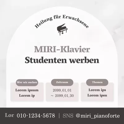 Eine einfache Klavierschule in Braun mit einem einfachen Klavierstudio
