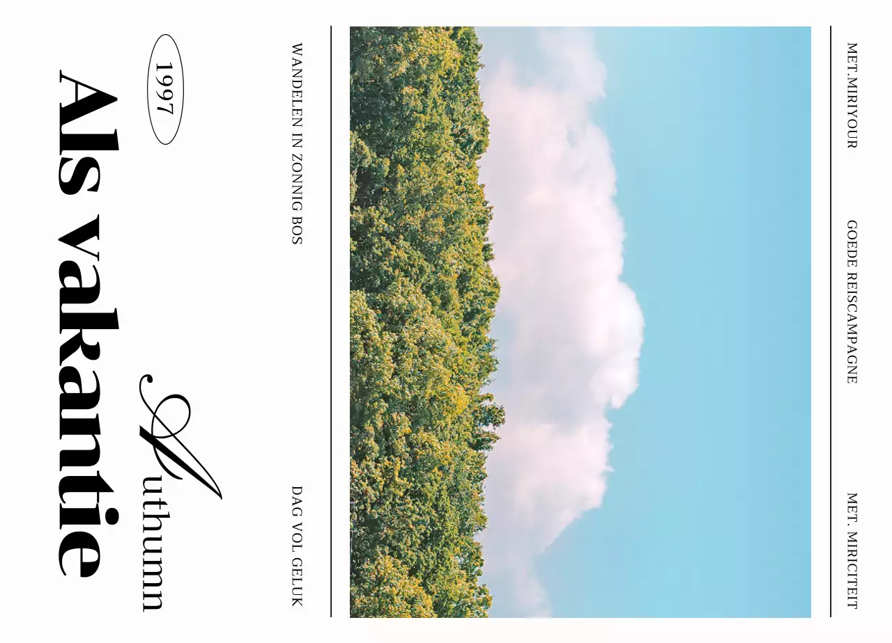 Emotionele reiscampagne merchandise met foto's en schreeflettertypes