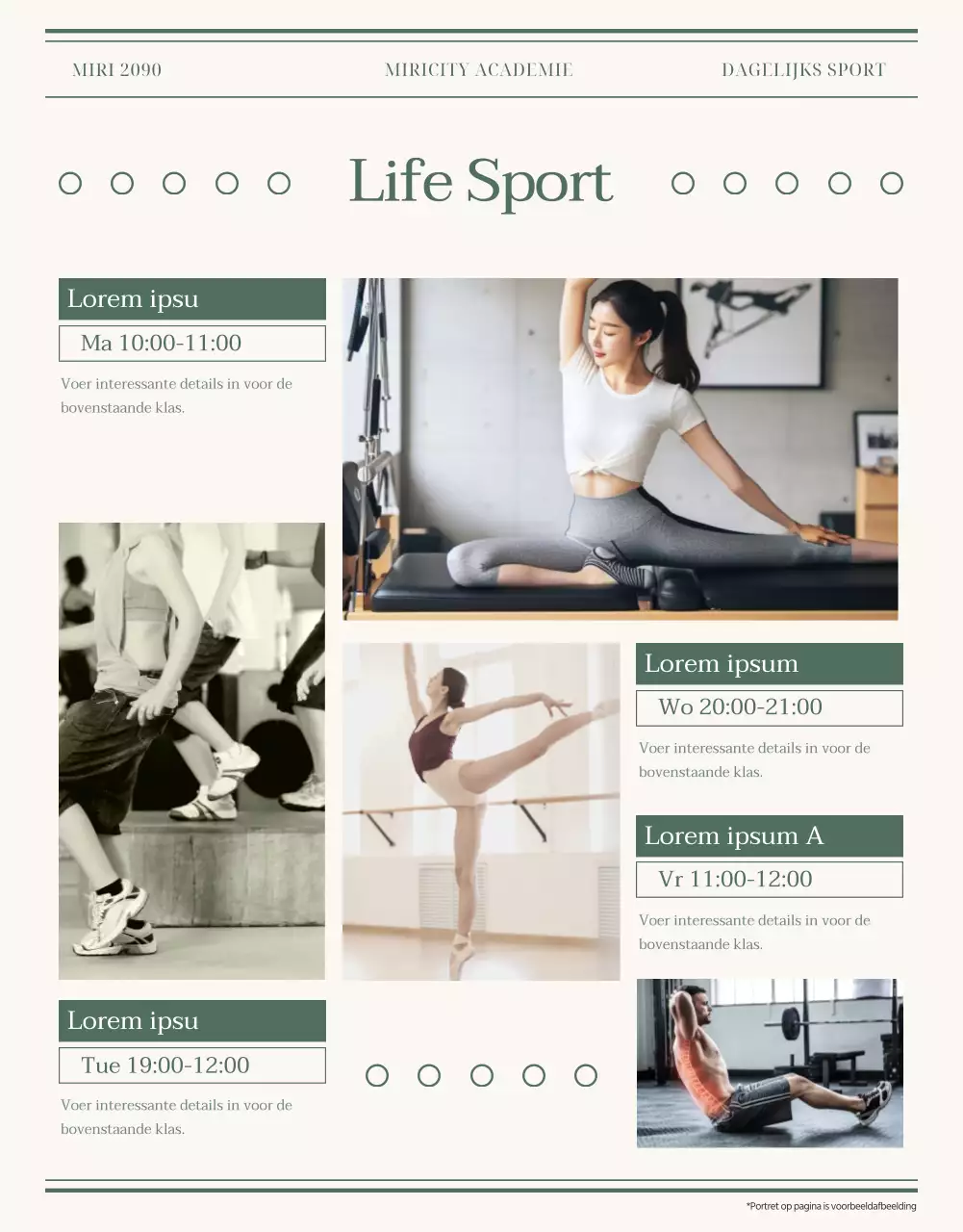 Het groene en beige gebouw voor levenslang leren promoten