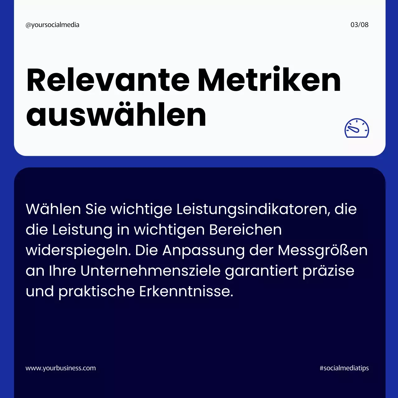 Navy Modern Einfache und mutige Schritte zur Implementierung eines effektiven KPI-Managements Instagram Carousel Post