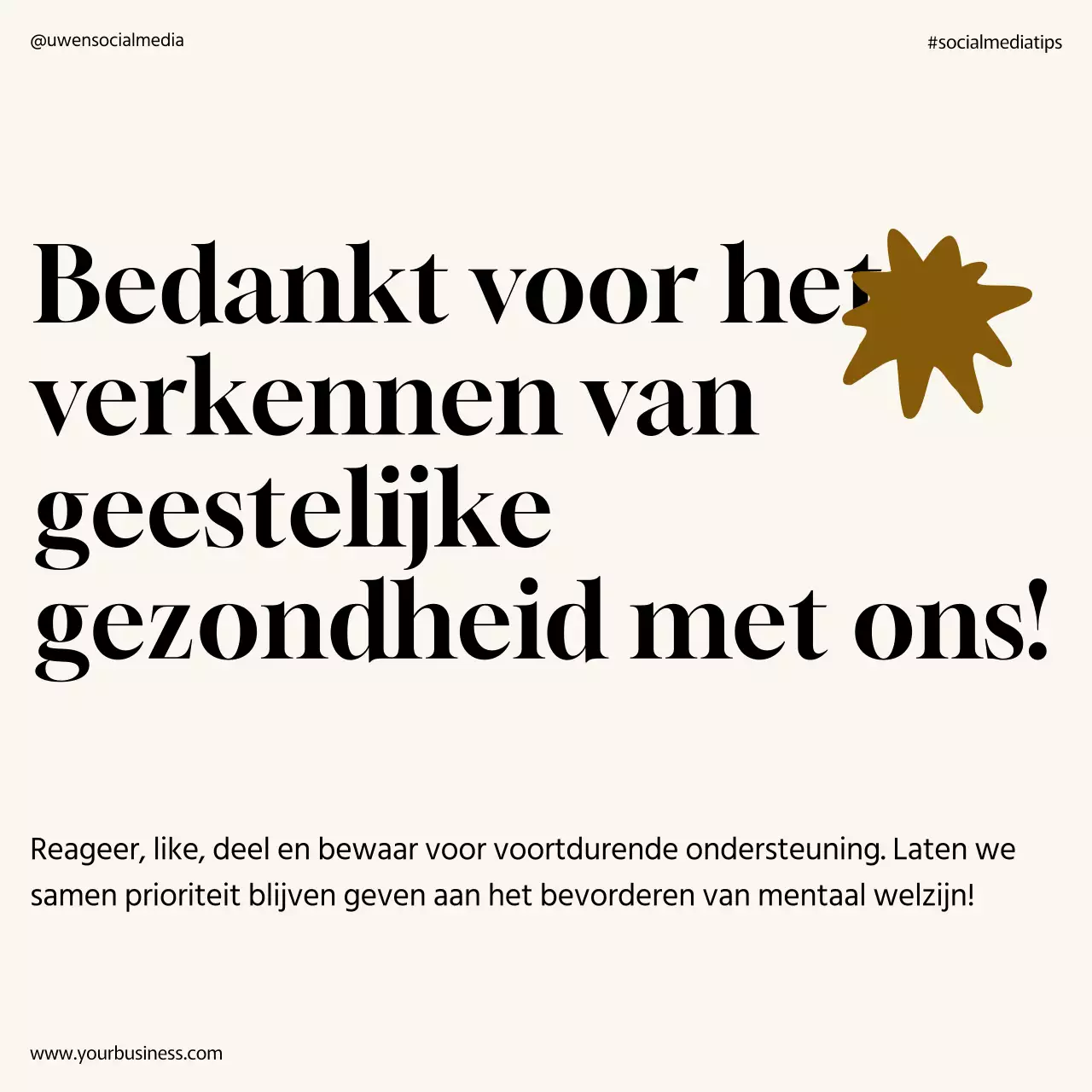 Beige Minimal Mental Wellness Goede Lifestyle Instagram Carrousel Post