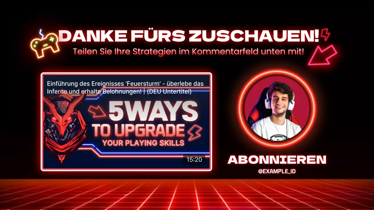Schwarz und rot Cyberpunk Gefühl Gaming YouTube outro Abdeckung für ein Spiel