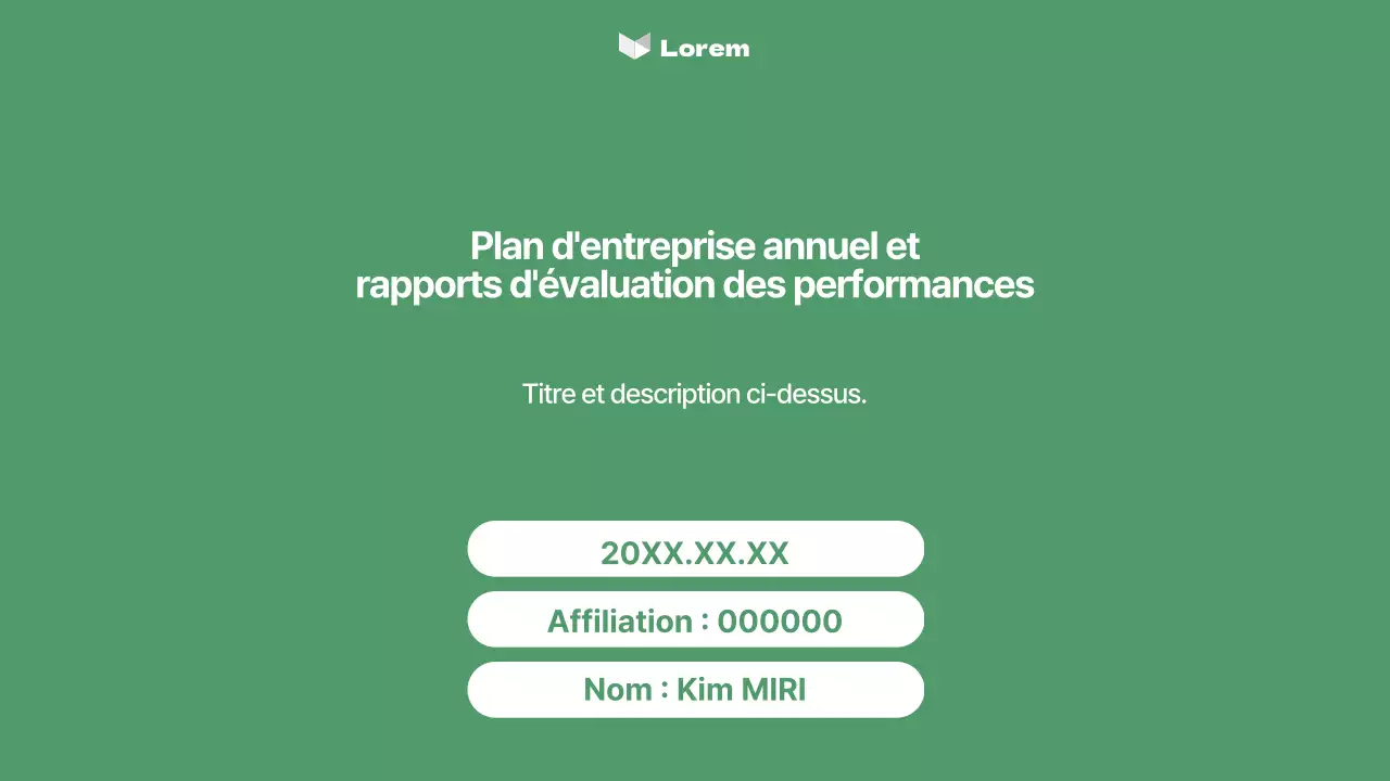 Un plan d'affaires simple et un rapport d'évaluation en vert