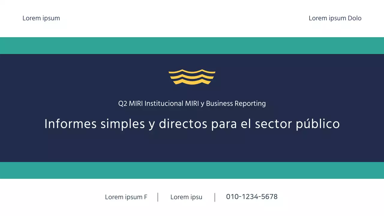 Informes sencillos del sector público en azul y menta