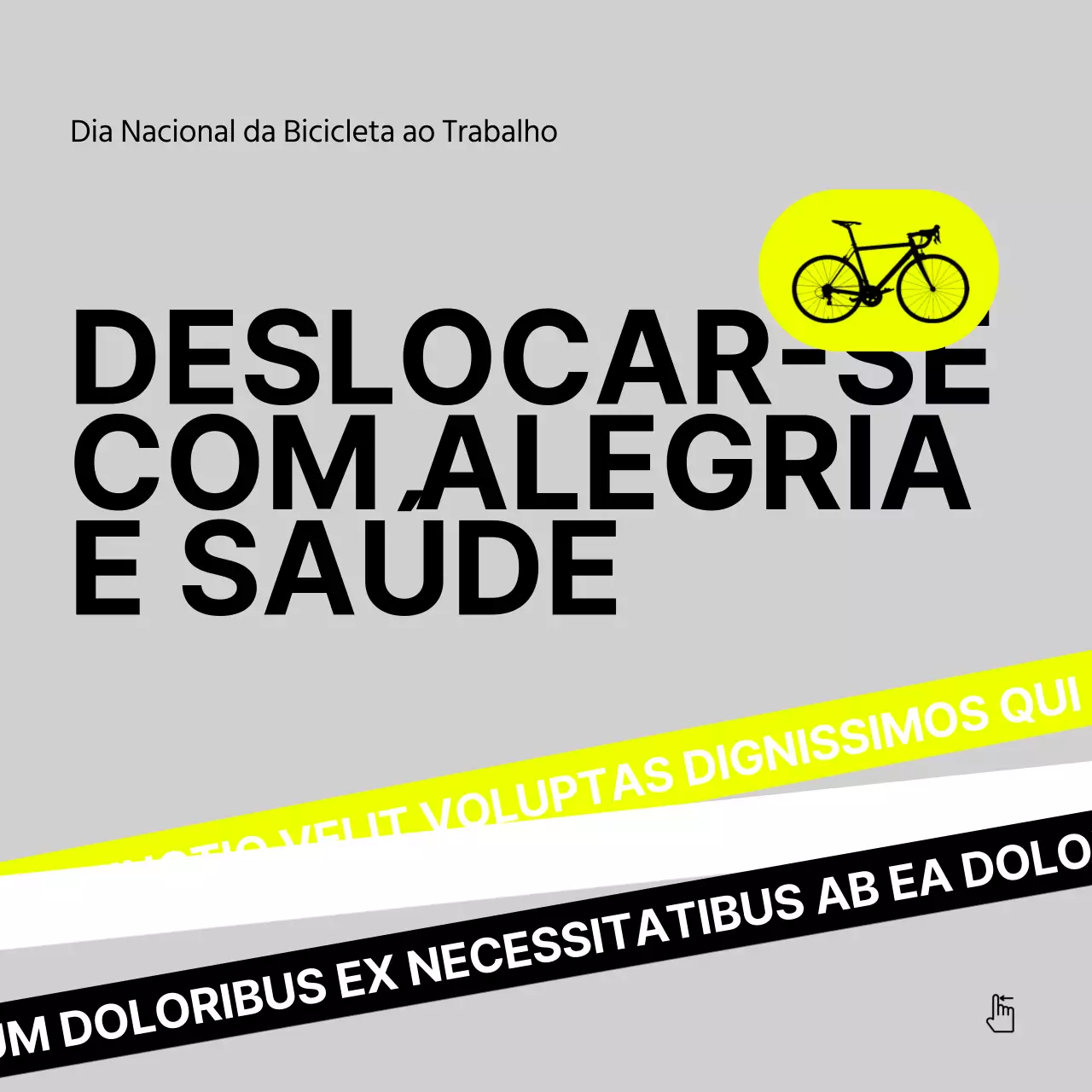 Cinzento Verde néon Negrito Dia Nacional da Bicicleta Dicas Instagram Carrossel Post