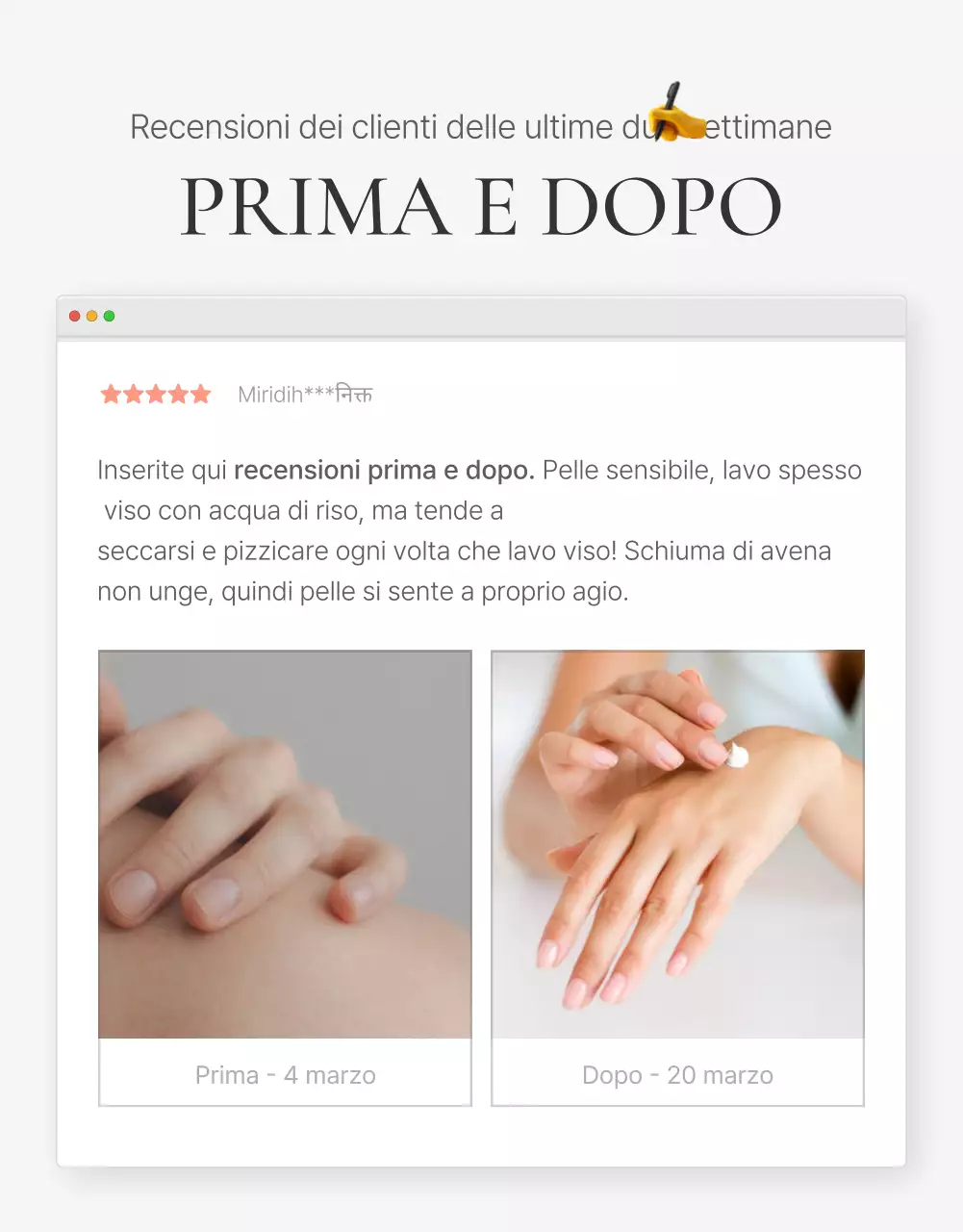 Una recensione o una pubblicità per un negozio di moda con un semplice stile emoji bianco e grigio.