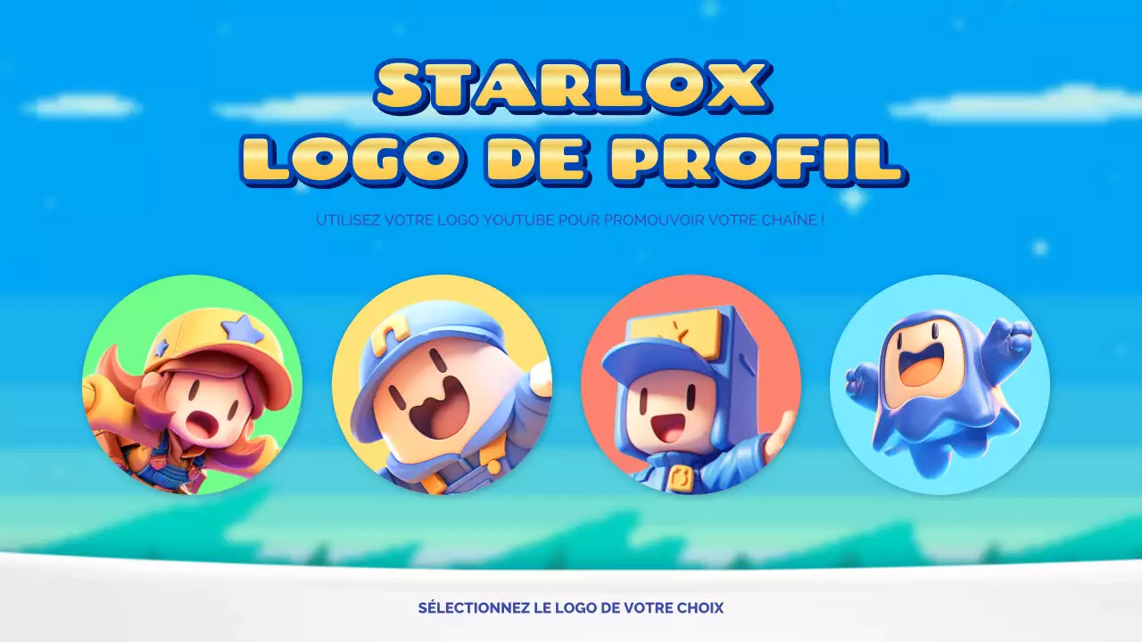 Faites la promotion de votre chaîne de jeux dans une jolie palette de couleurs jaune et bleu clair.