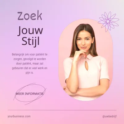 Roze en paarse elegante Zoek je Stijl promotie
