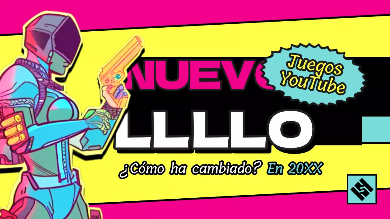 Miniatura de YouTube de juegos retro en rosa y amarillo