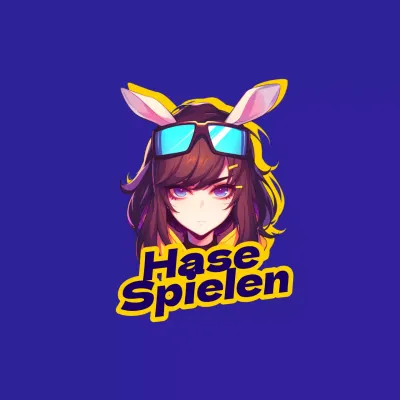 Blaue und gelbe Animation Gaming Logo Flyer