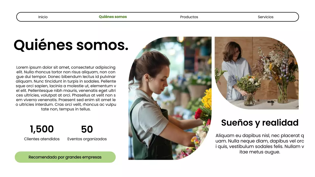 Presentación de la empresa Green Modern Flower Shop