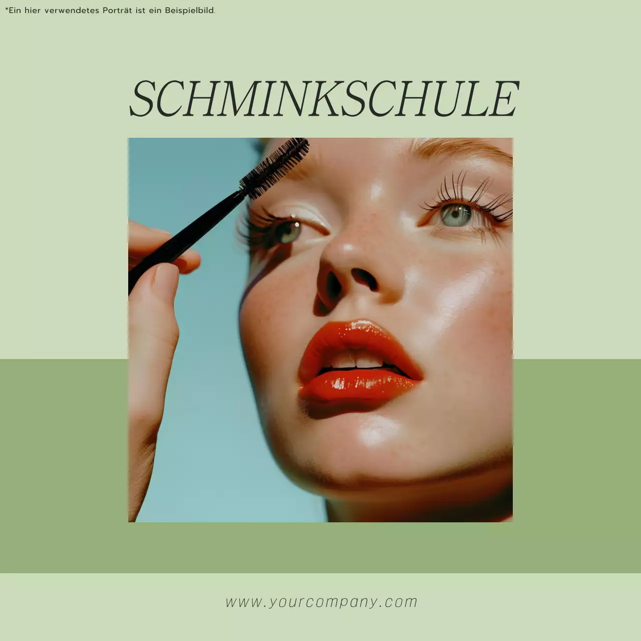 Grün und Schwarz Moderne Fotorahmen Makeup Beauty School Promotion