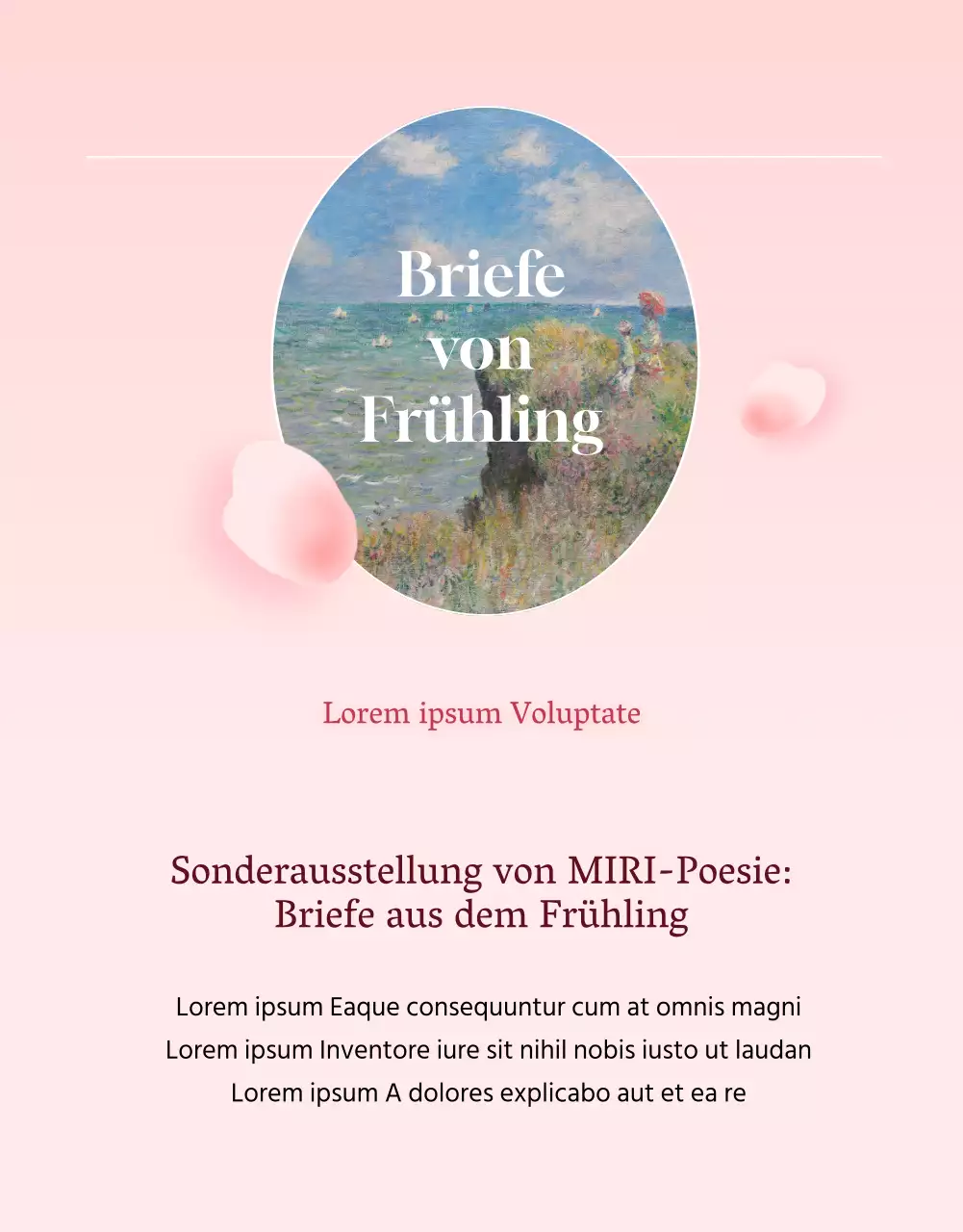 Förderung des Programms für rosa-weiße High-End-Kunstzentren