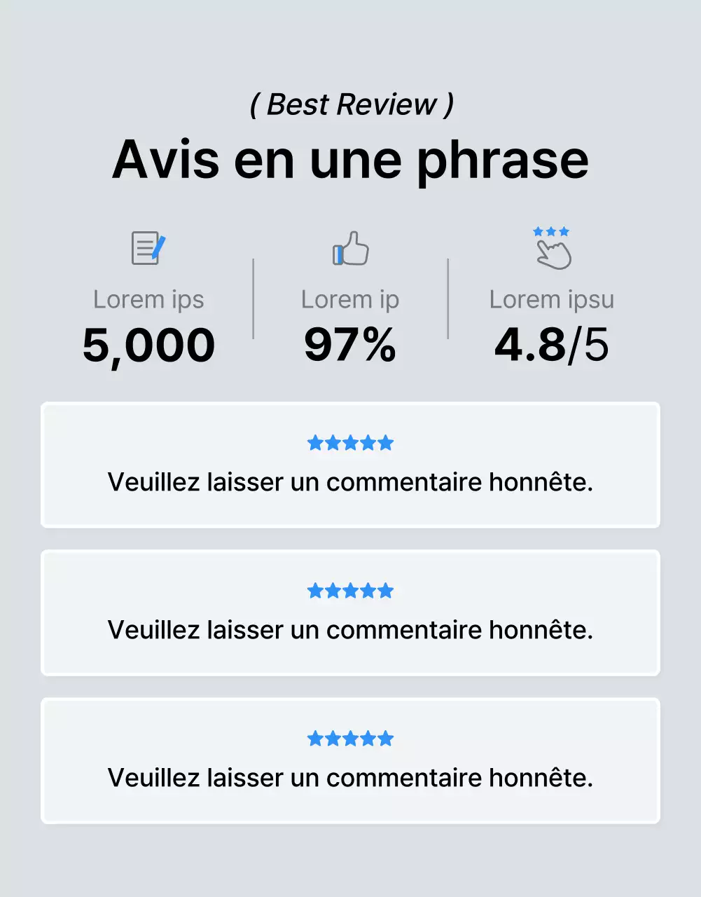 Promouvoir l'examen d'une page de détails sur la mode en bleu et gris