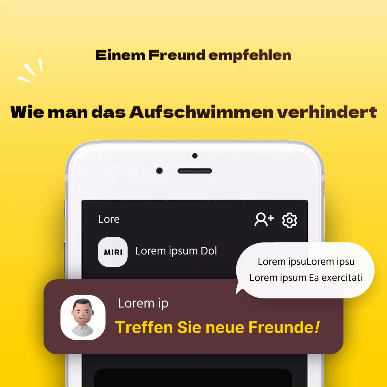 Werbung für einen einfachen Handy-Händler in Gelb