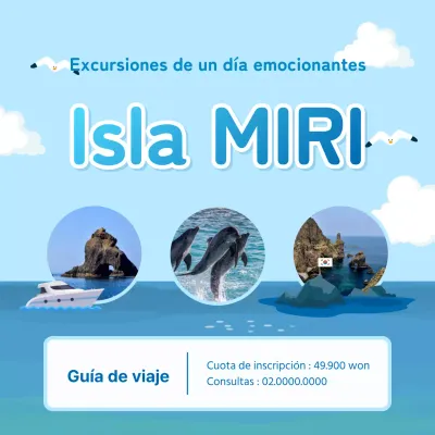 Bonito anuncio de agencia de viajes de un día con fondo azul claro