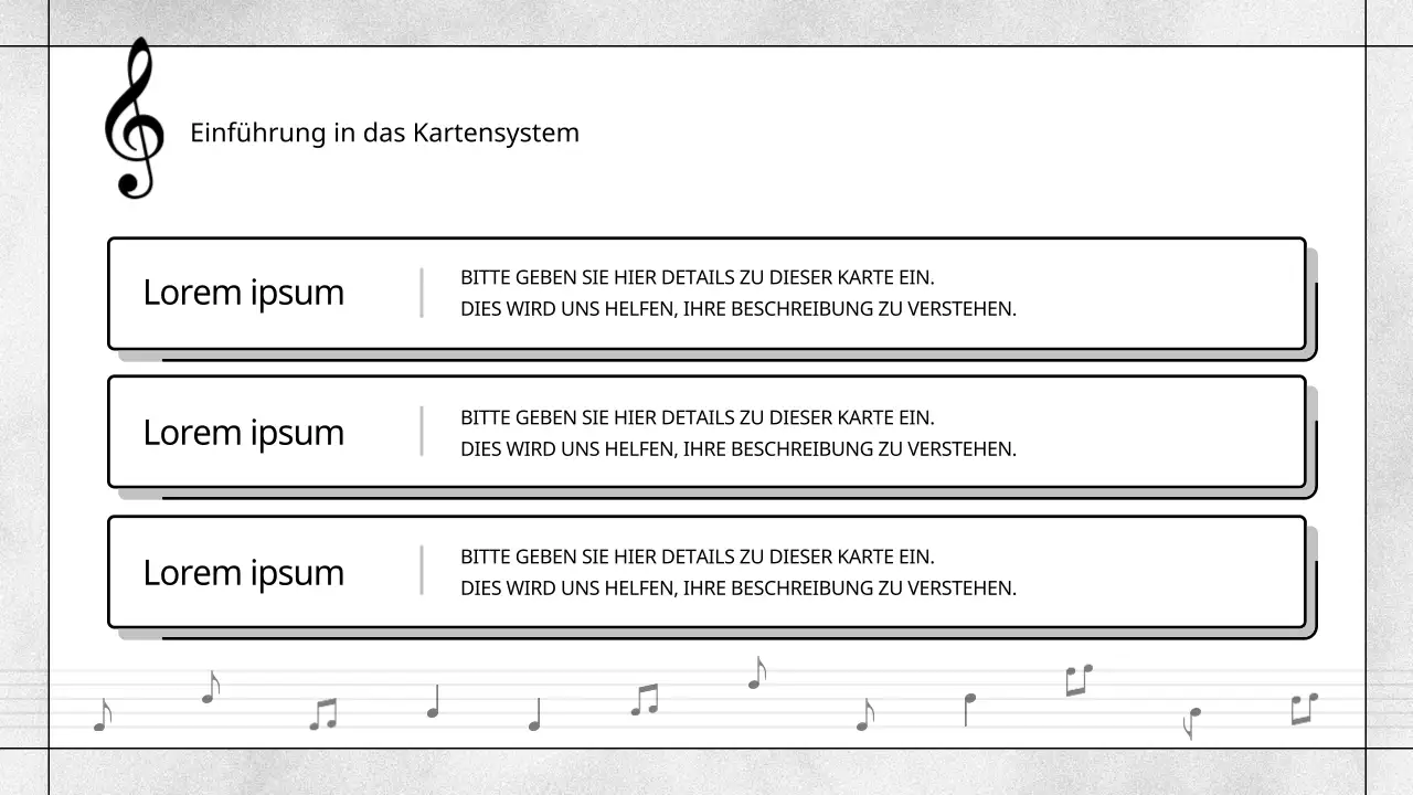 Ein schwarz-weißer, moderner Musikschulprospekt