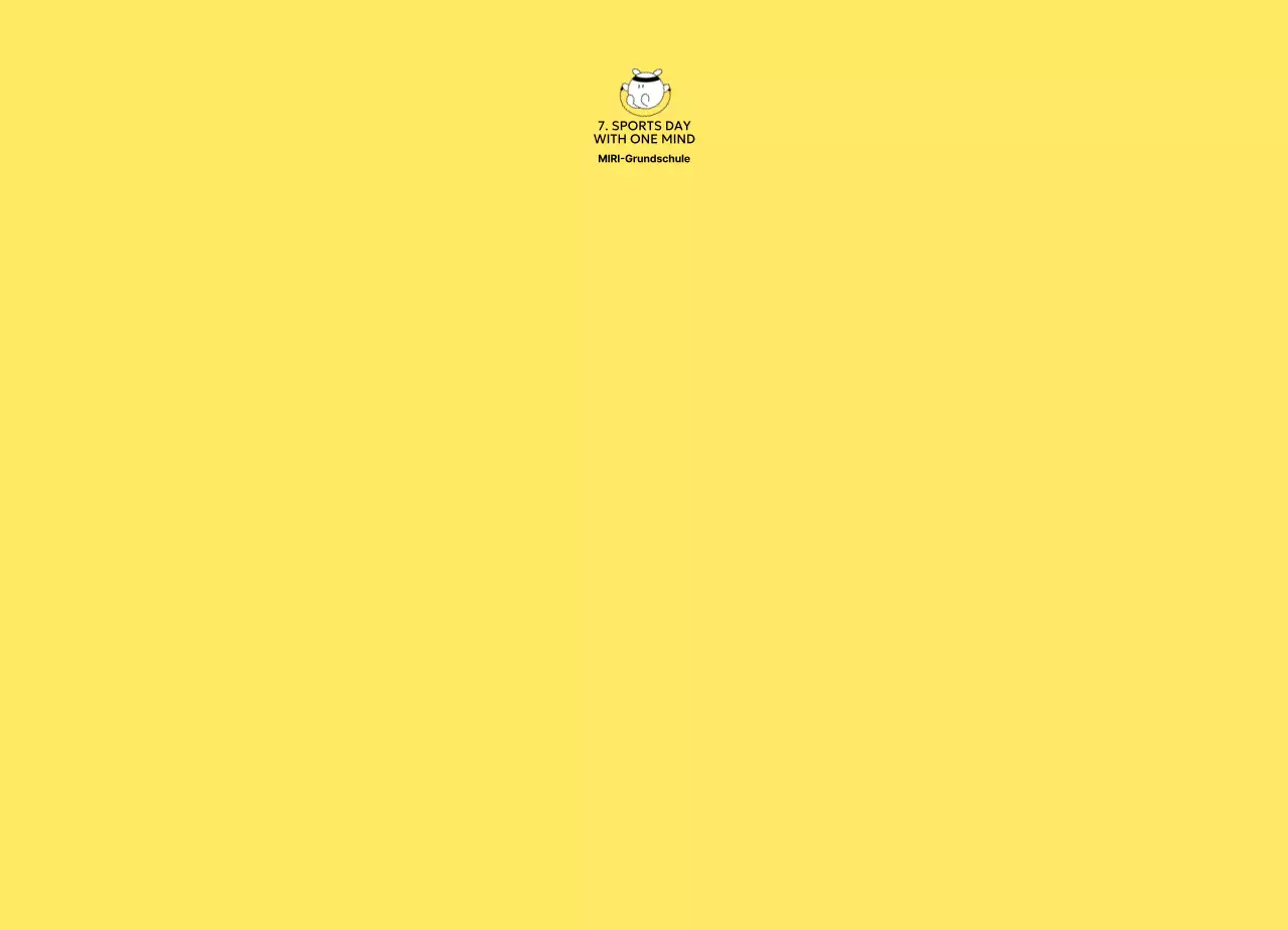 Sporttag in der Grundschule mit niedlichen Figuren, die trainieren