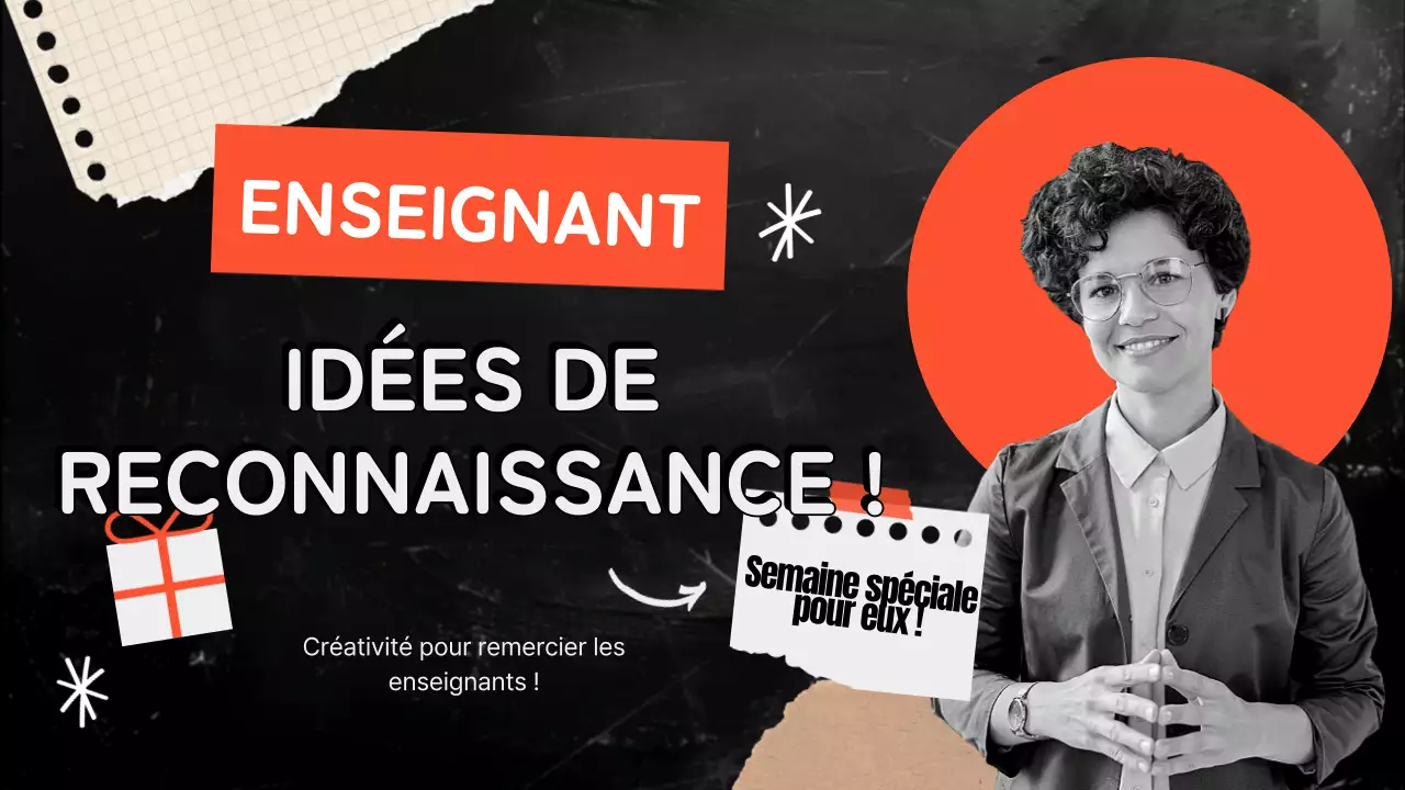 Publicité pour la Semaine nationale d'appréciation des enseignants en noir et bleu moderne
