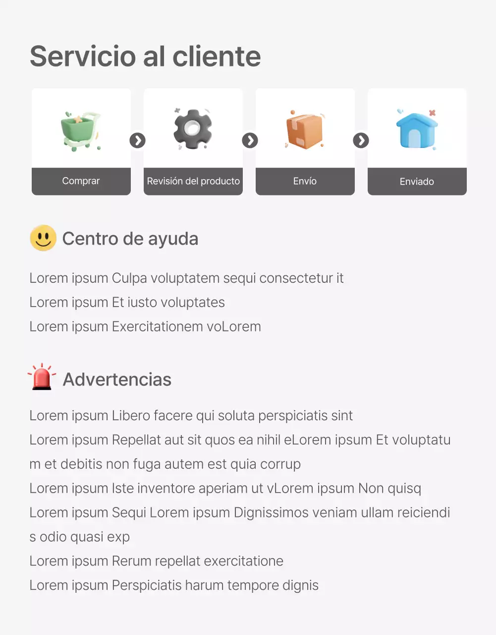 Un centro comercial de moda decorado con un estilo sencillo de emoji blanco y gris, con las instrucciones y precauciones necesarias.