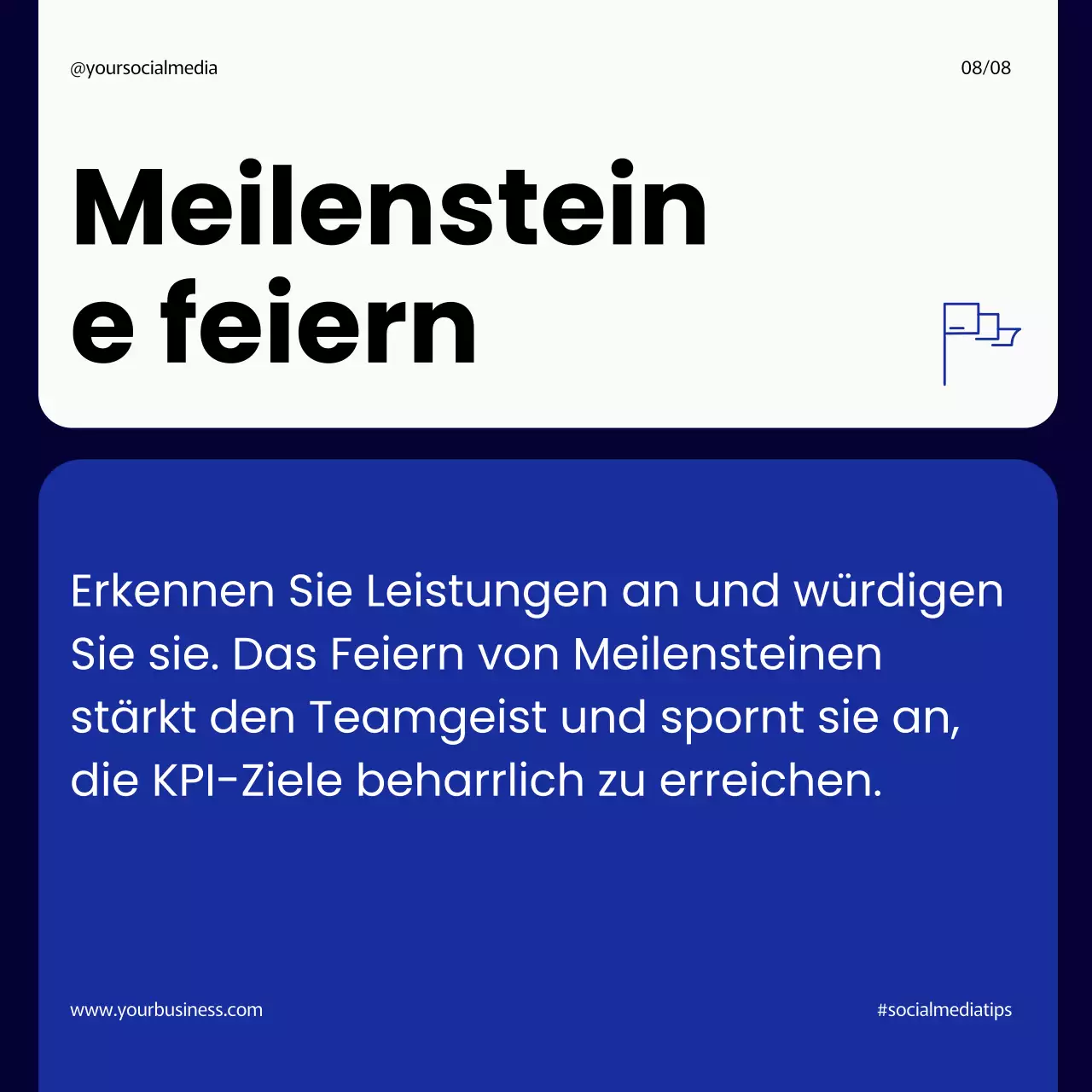 Navy Modern Einfache und mutige Schritte zur Implementierung eines effektiven KPI-Managements Instagram Carousel Post