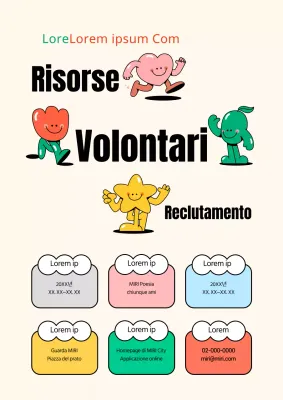 Volontari per la festa di quartiere rossa e gialla