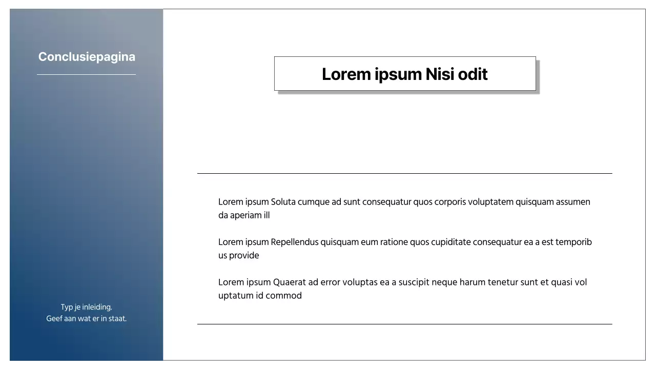 Een eenvoudig marktstrategierapport in marineblauw en grijs