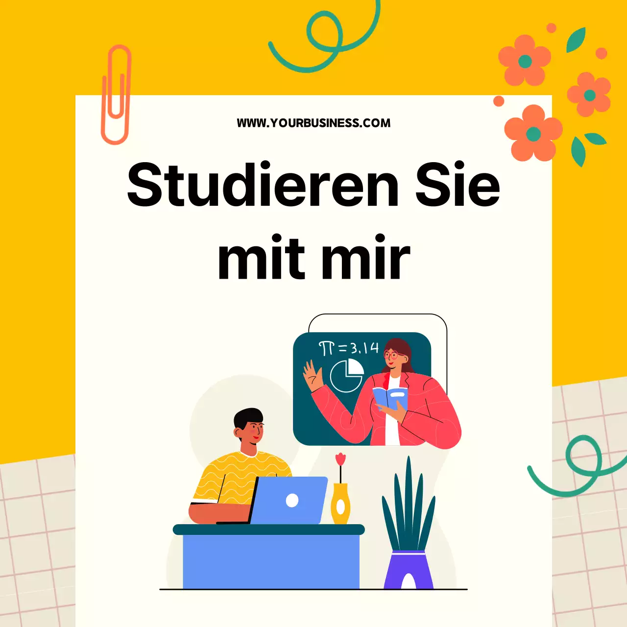 Gelb-weißer Trend Spring Break Study Session Guide