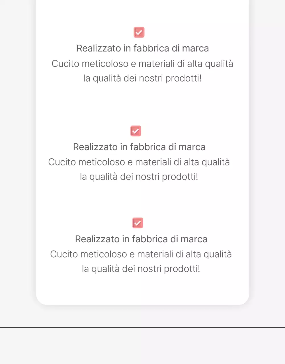 Una pagina introduttiva o un annuncio per un centro commerciale di moda con uno stile semplice di emoji bianche e grigie.