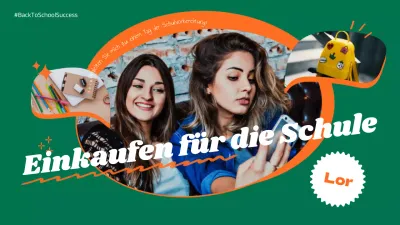 Trendiges Einkaufen für die Schule in Grün fördern