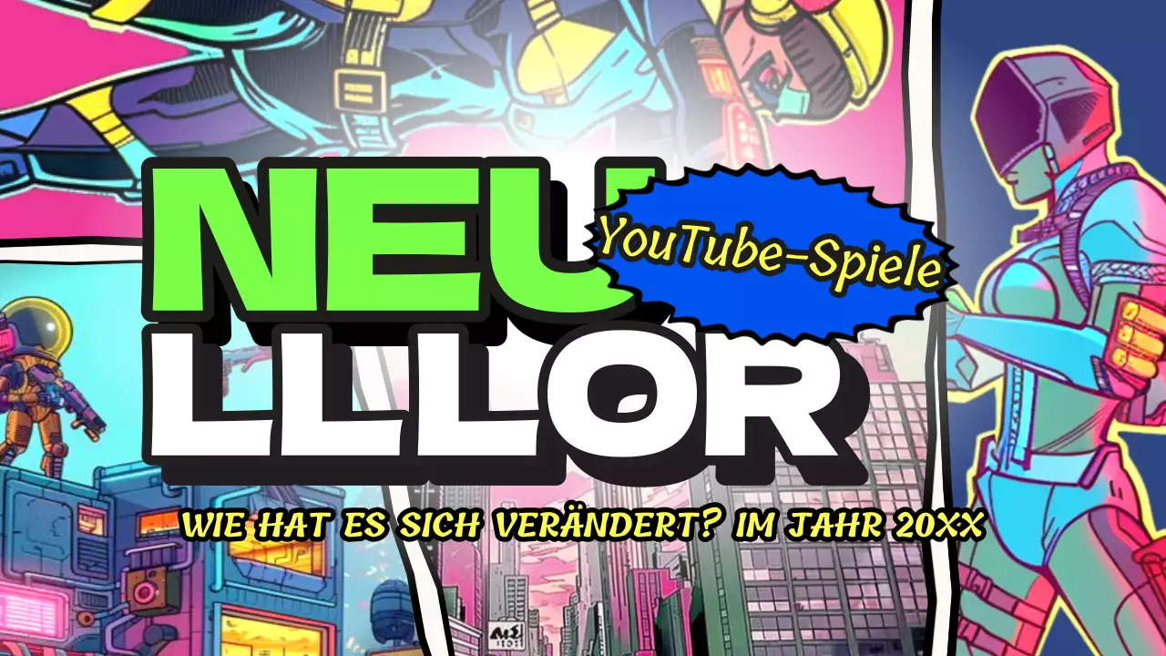 Retro-Cartoon-YouTube-Miniaturansicht in Rosa und Gelb