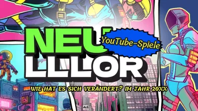 Retro-Cartoon-YouTube-Miniaturansicht in Rosa und Gelb