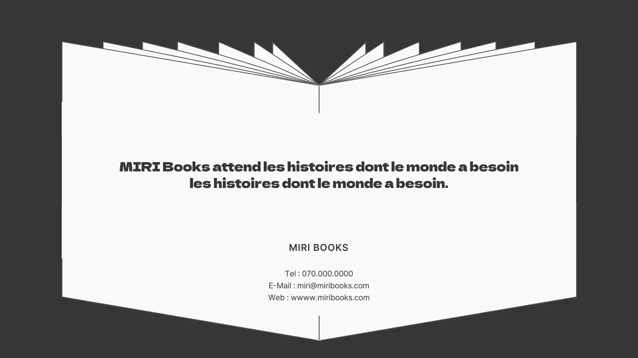 Une simple proposition de livre en noir et blanc