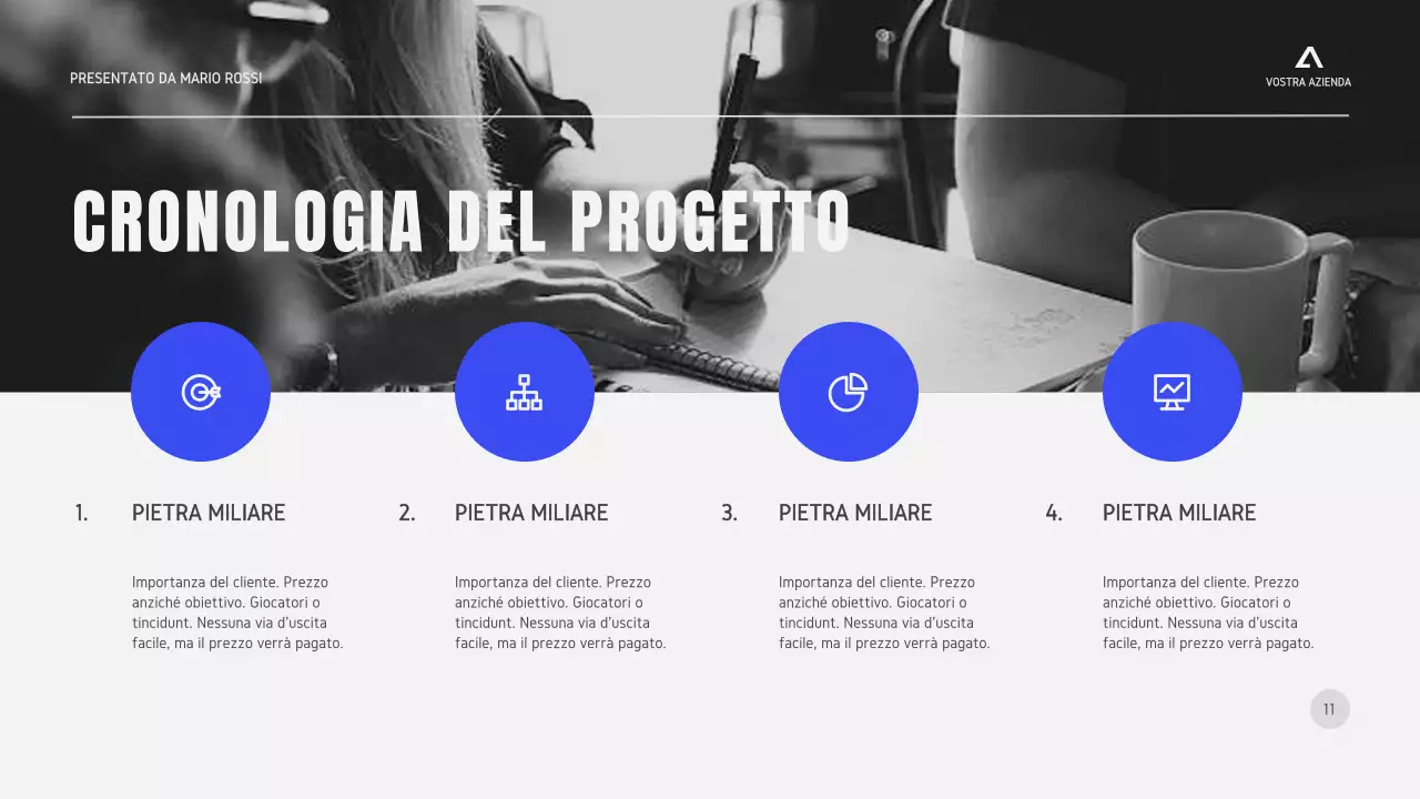 Nero Bianco Grigio Strategia aziendale minimale