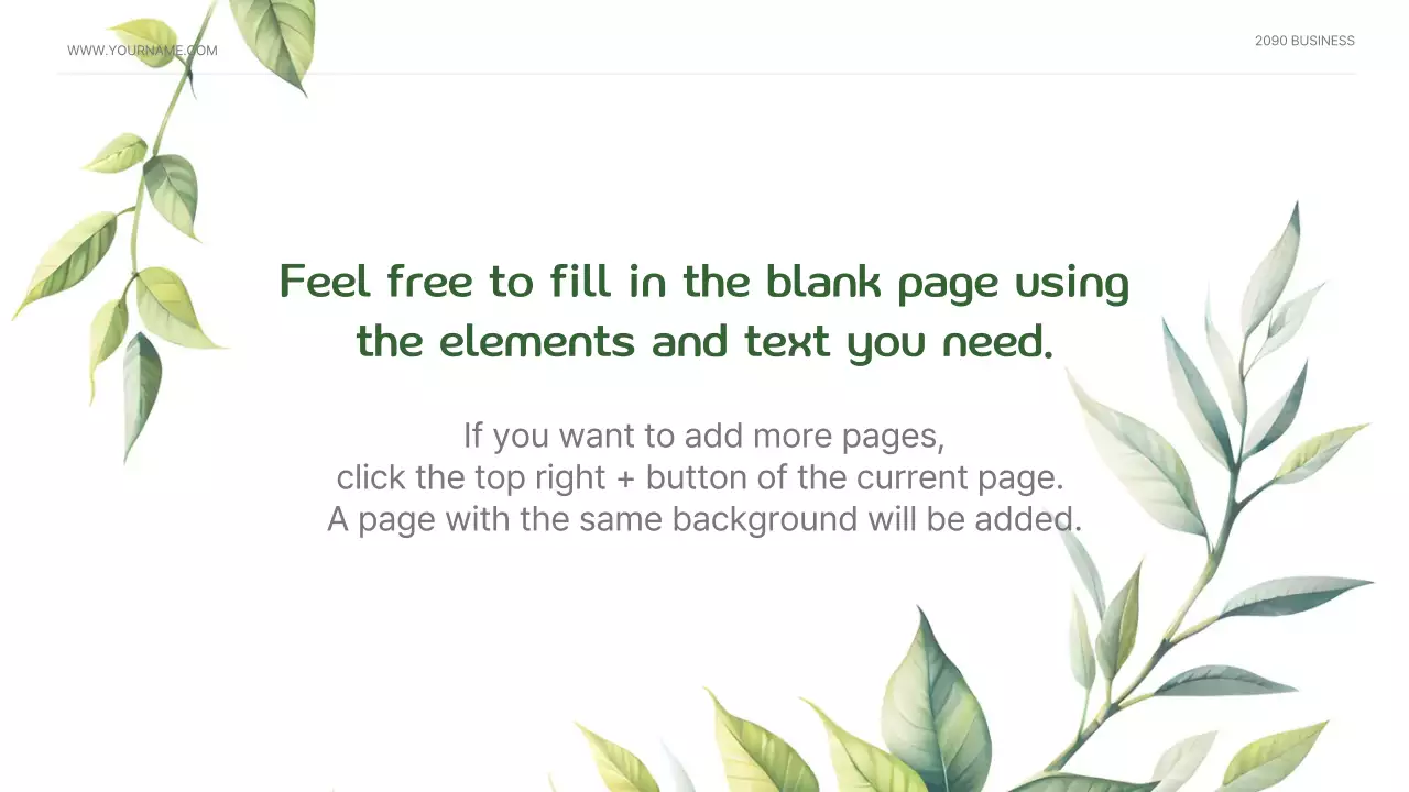 그린 미니멀 네이처 프리젠테이션