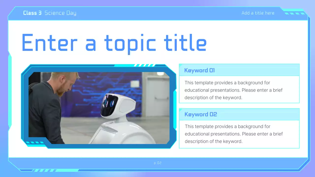 블루 모던 가상 비서 이벤트 프레젠테이션