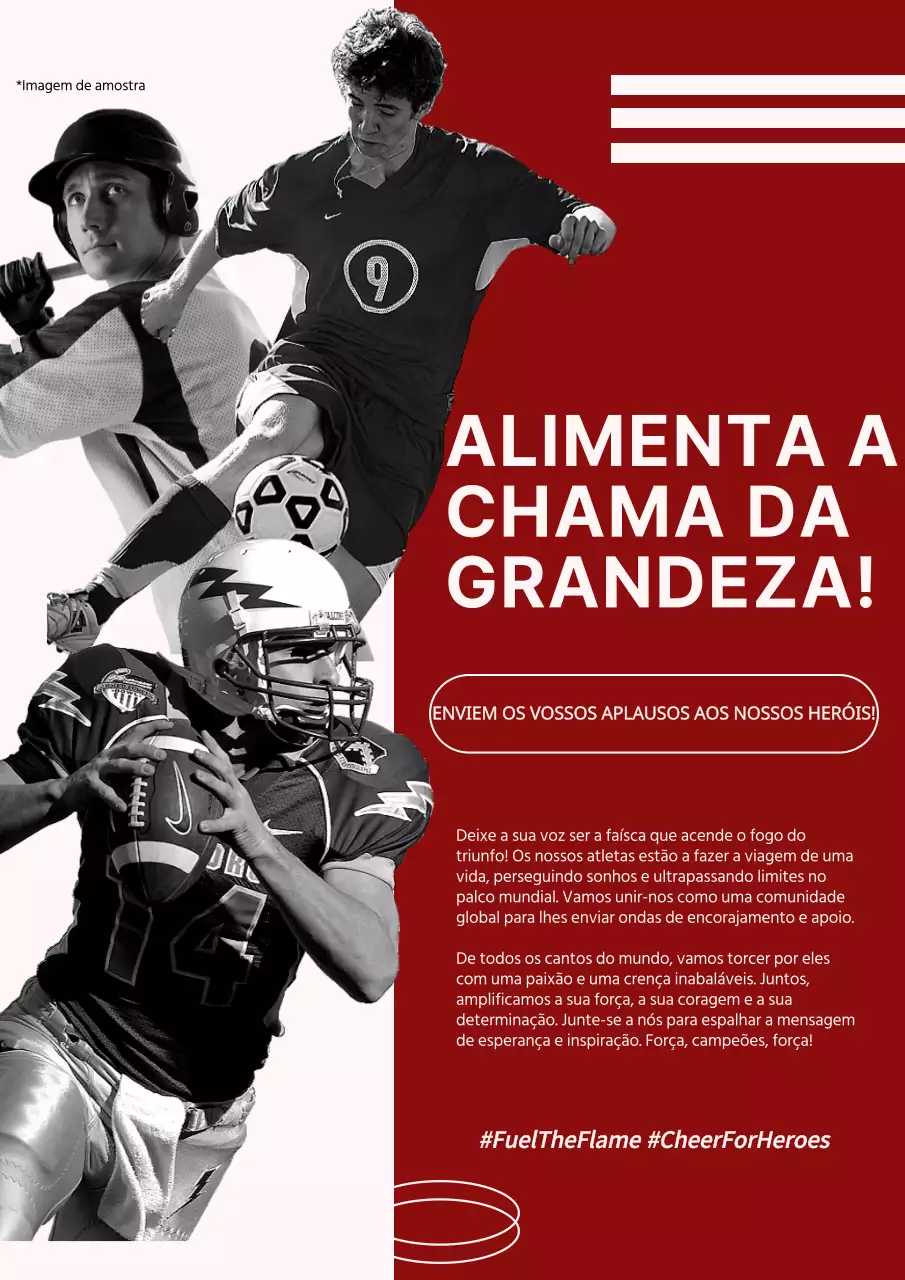 Publicidade da festa do desporto moderno vermelho e branco
