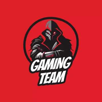 Rot und Schwarz Bold Gaming Team Logo Werbung