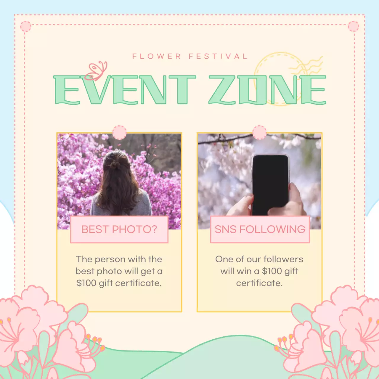 Beige Floral Festival Promotion Instagram Carousel
