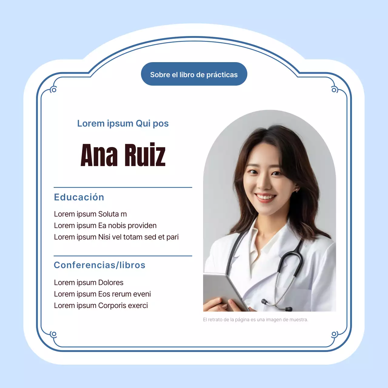 Anuncio de marca de hospital sencillo en azul claro