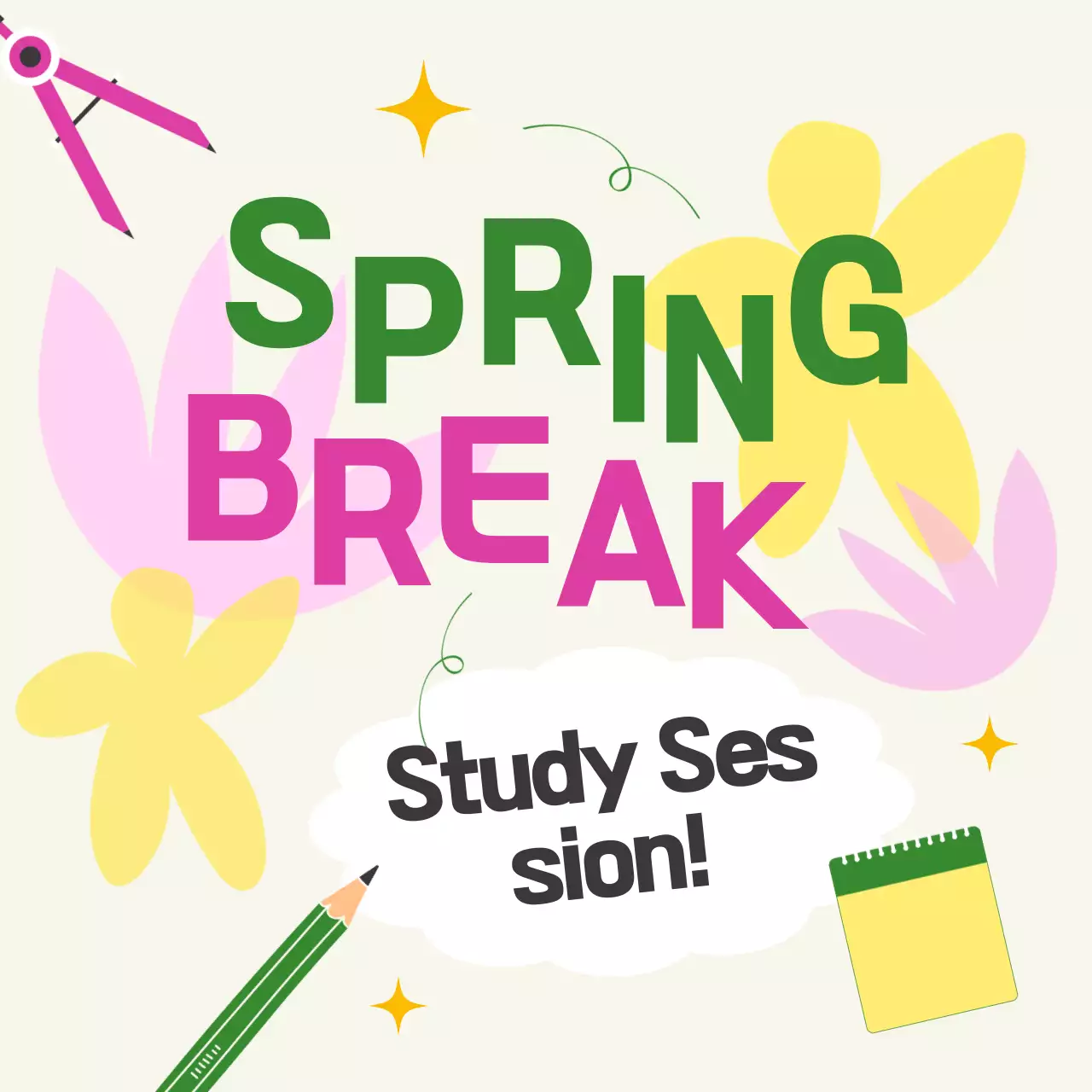 Ein Studentenführer für einen modernen Spring Break in Grün und Gelb