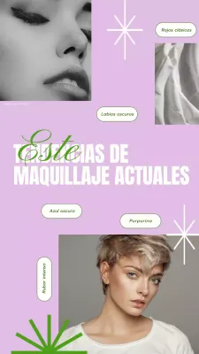 Lila Blanco y Verde Modern Makeup Artist Beauty Blog Promoción