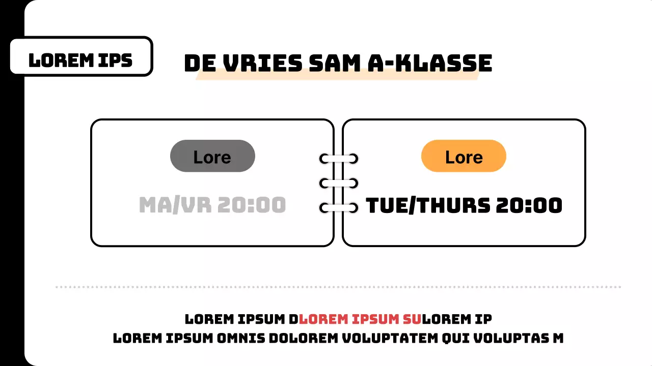 Een verzameling eenvoudige oranje schoolaankondigingen