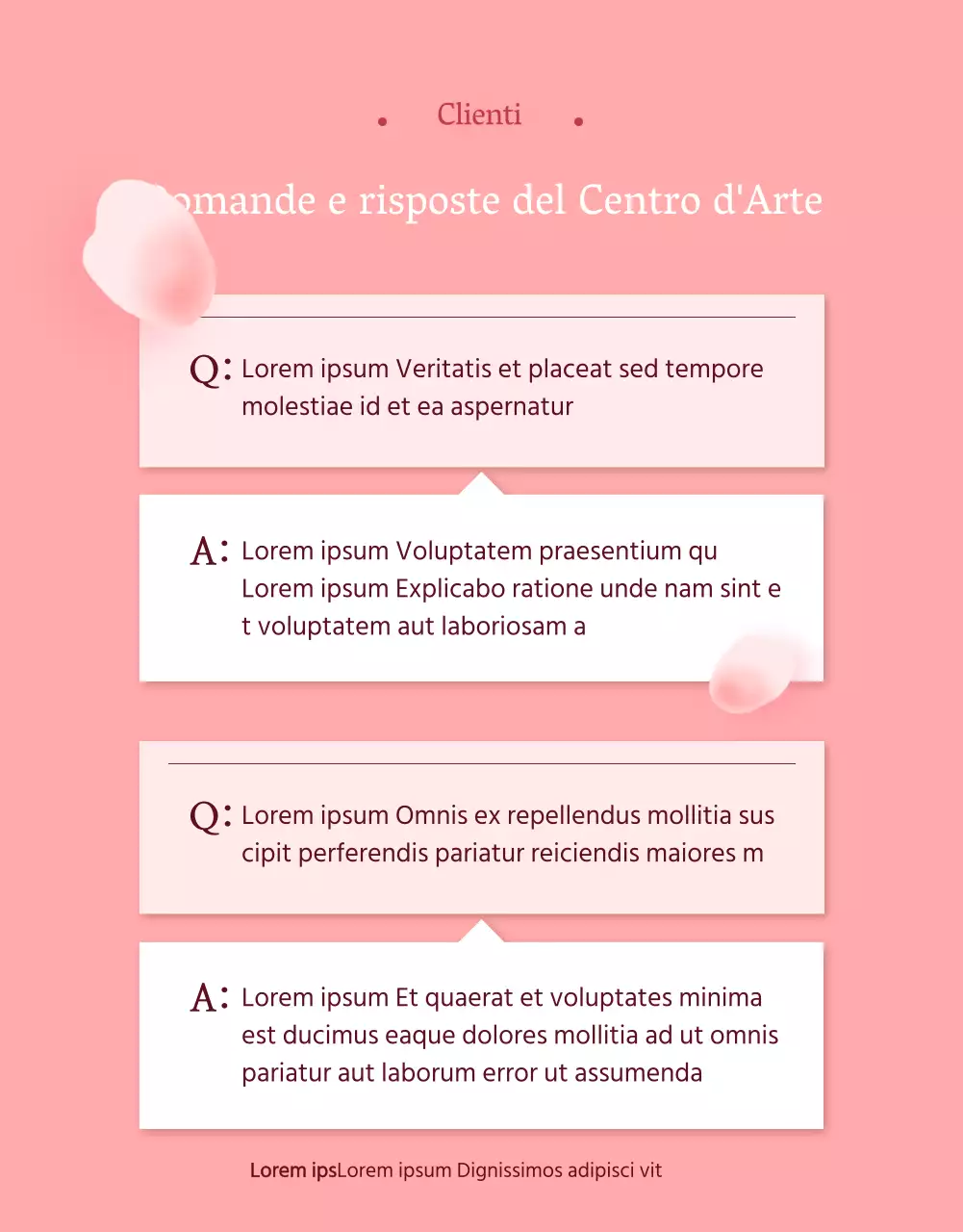 Promozione del programma dei centri artistici di fascia alta rosa e bianchi