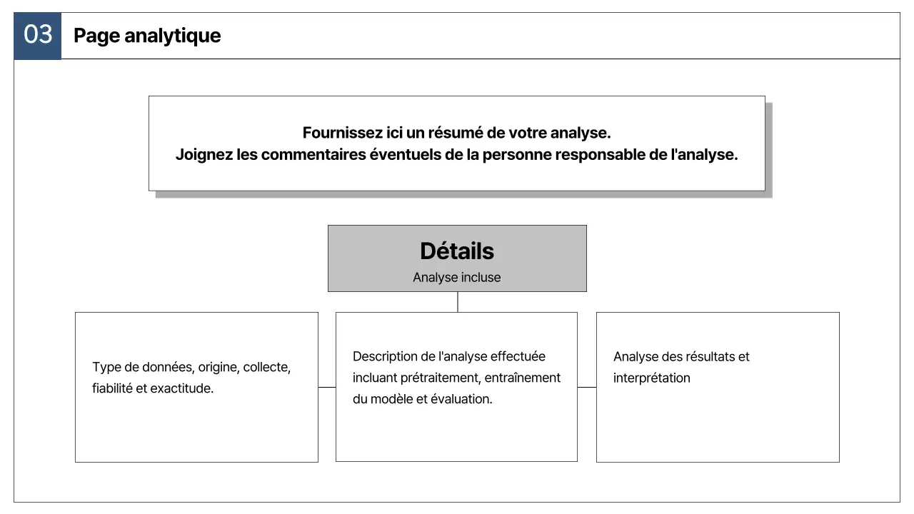 Un simple rapport de stratégie de marché en bleu marine et gris