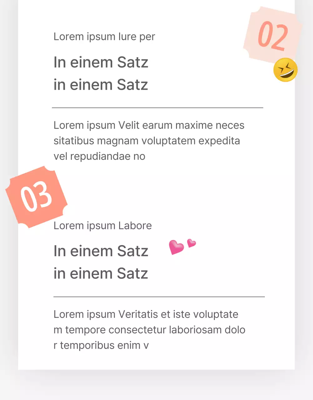 Eine Rezension oder Werbung für ein Modegeschäft mit einem einfachen weißen und grauen Emoji-Stil.