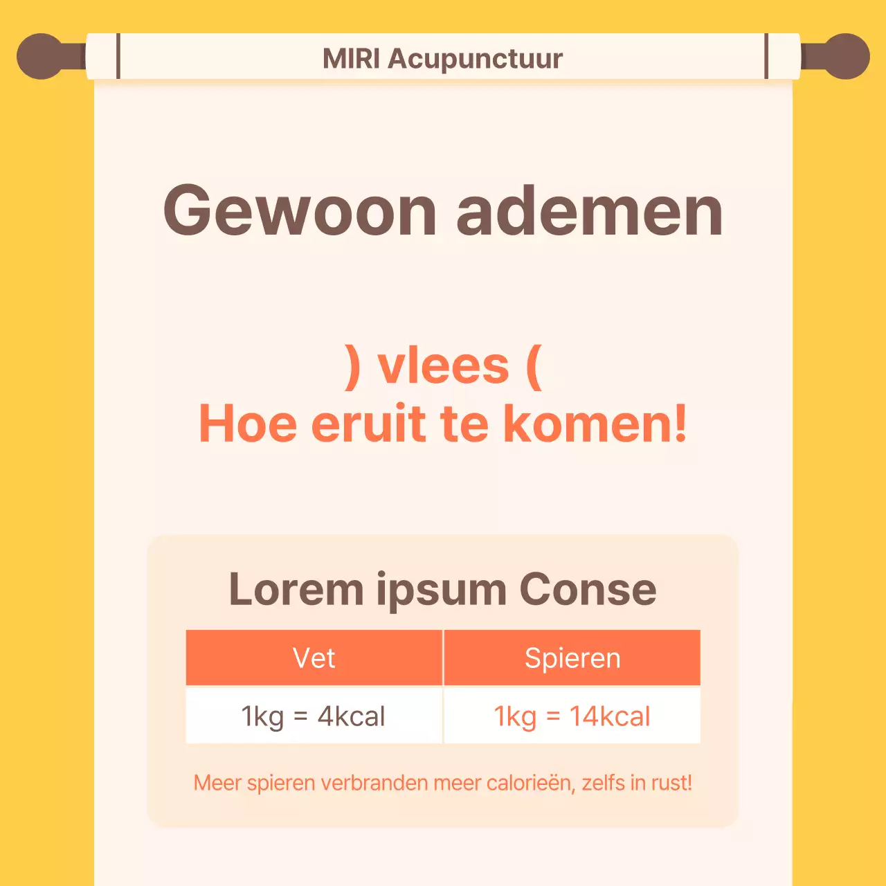 Kitscherig oranje en geel dieet Chinese geneeskunde kliniek promotie